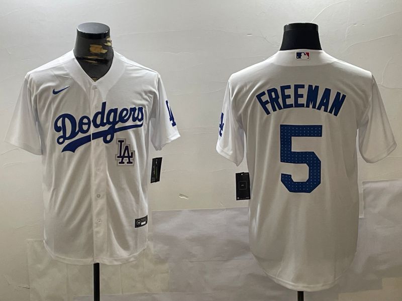 Men Los Angeles Dodgers #5 Freeman White Game 2024 Nike MLB Jersey style 11204->los angeles dodgers->MLB Jersey